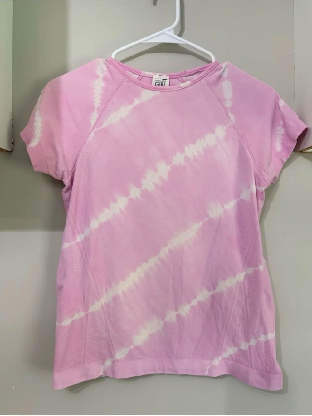 Athleta Girl Outfit Bundle Size L/12 Pink Tie Dye Tee + Confetti Speckle Joggers